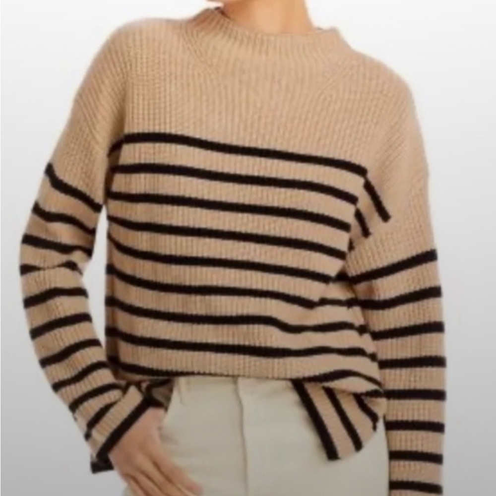 Rails Claudia funnel neck ribbed striped sweater size M EUC